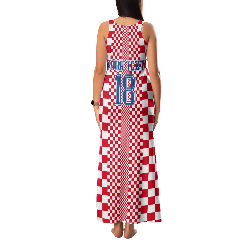 Custom Croatia Football Tank Maxi Dress Vatreni Hrvatska Sporty Style - Wonder Print Shop