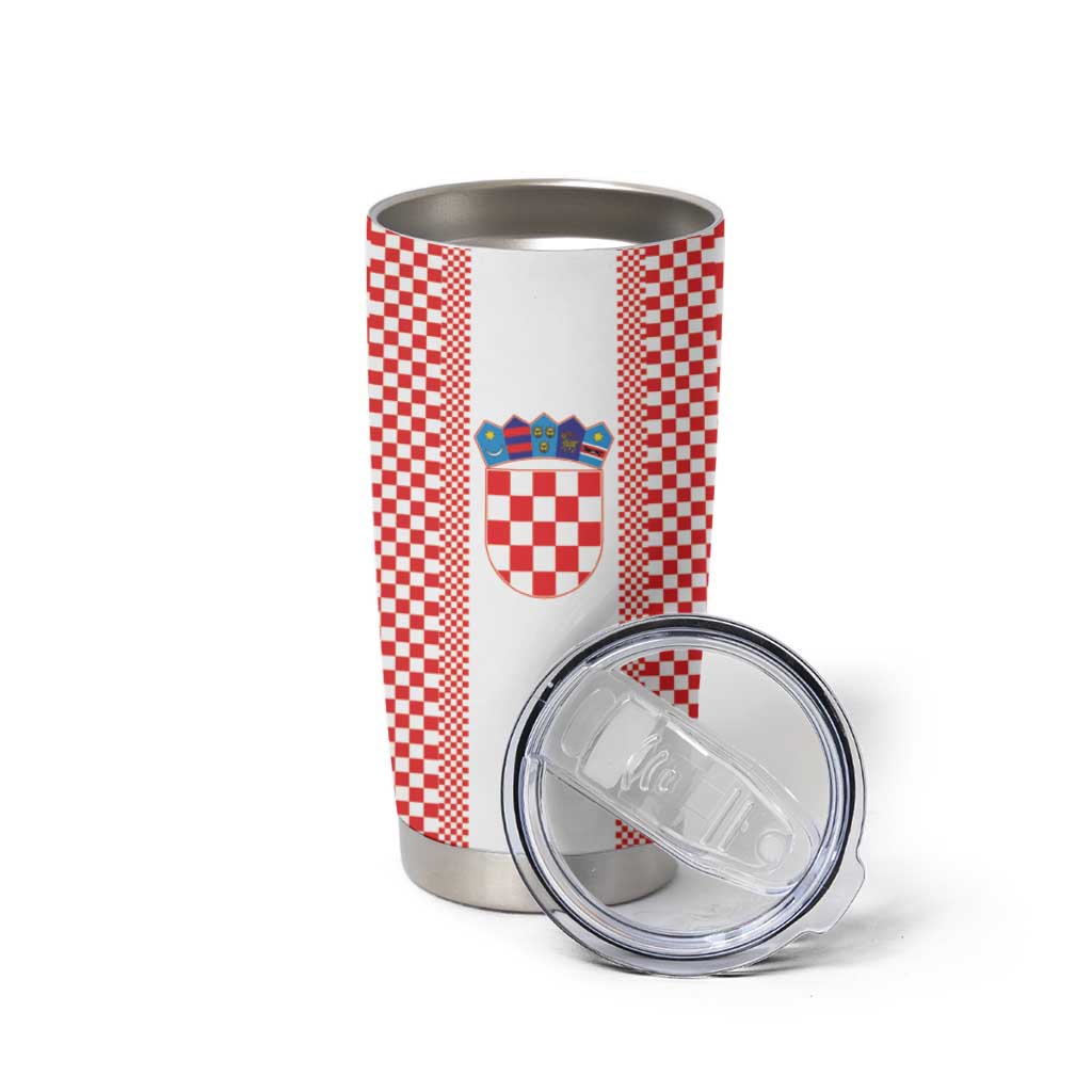 Custom Croatia Football Tumbler Cup Vatreni Hrvatska Sporty Style - Wonder Print Shop