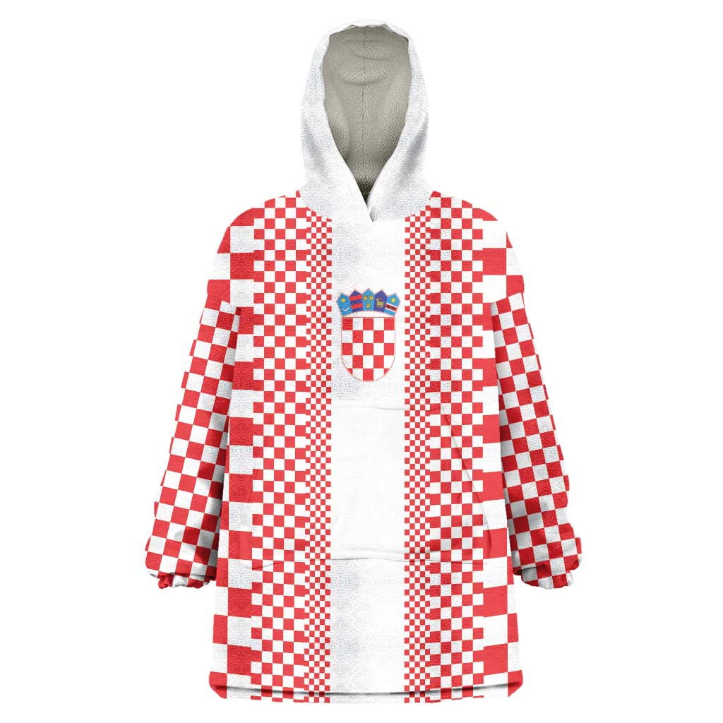 Custom Croatia Football Wearable Blanket Hoodie Vatreni Hrvatska Sporty Style - Wonder Print Shop