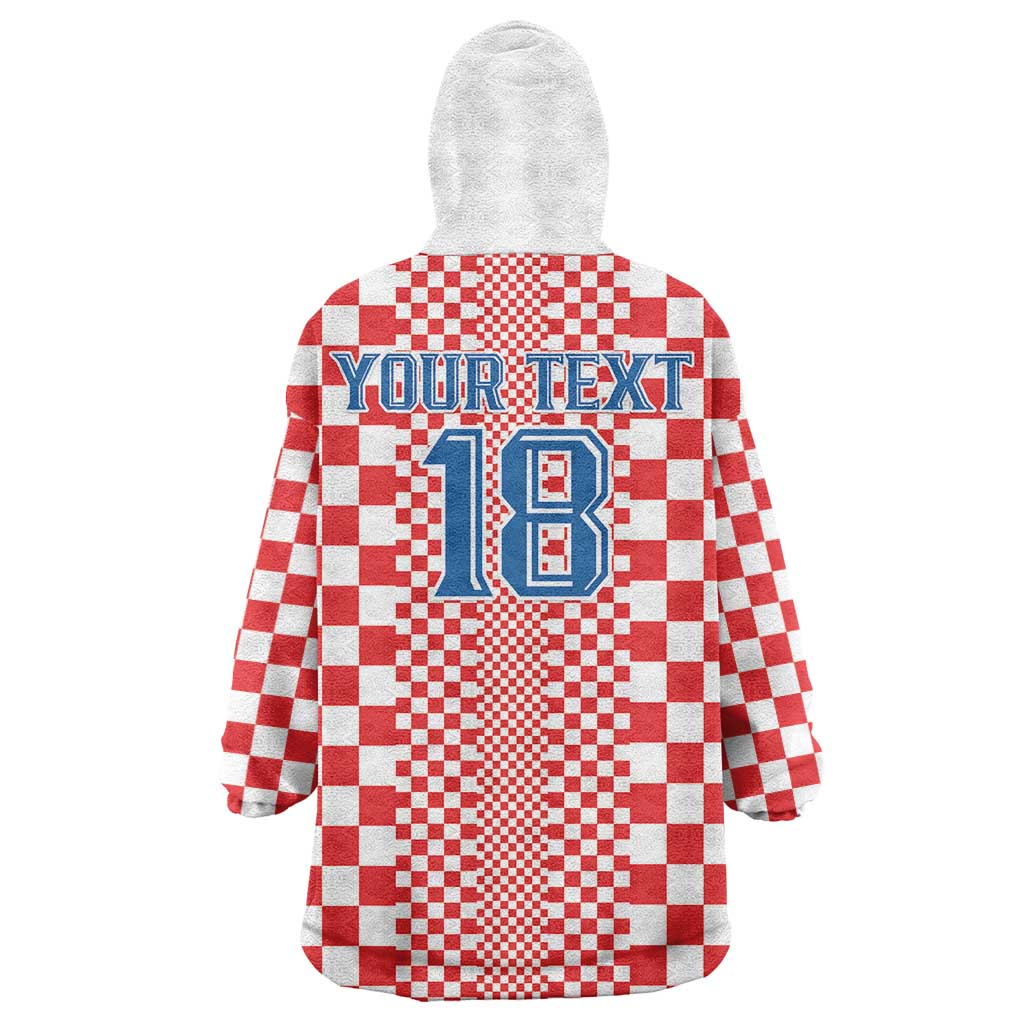 Custom Croatia Football Wearable Blanket Hoodie Vatreni Hrvatska Sporty Style - Wonder Print Shop