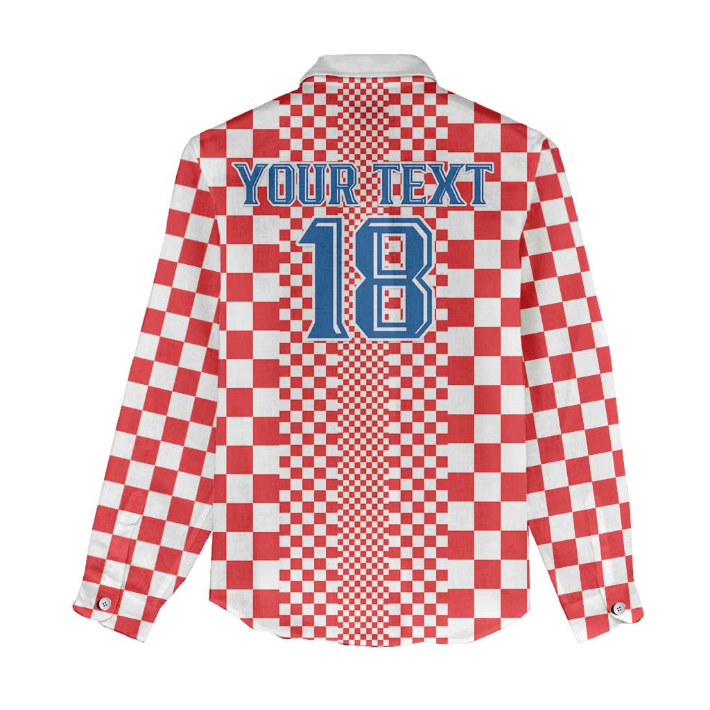 Custom Croatia Football Women Casual Shirt Vatreni Hrvatska Sporty Style - Wonder Print Shop