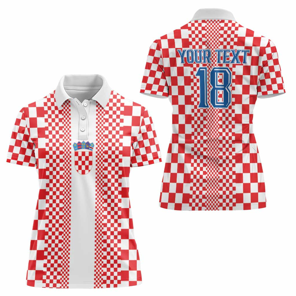 Custom Croatia Football Women Polo Shirt Vatreni Hrvatska Sporty Style - Wonder Print Shop