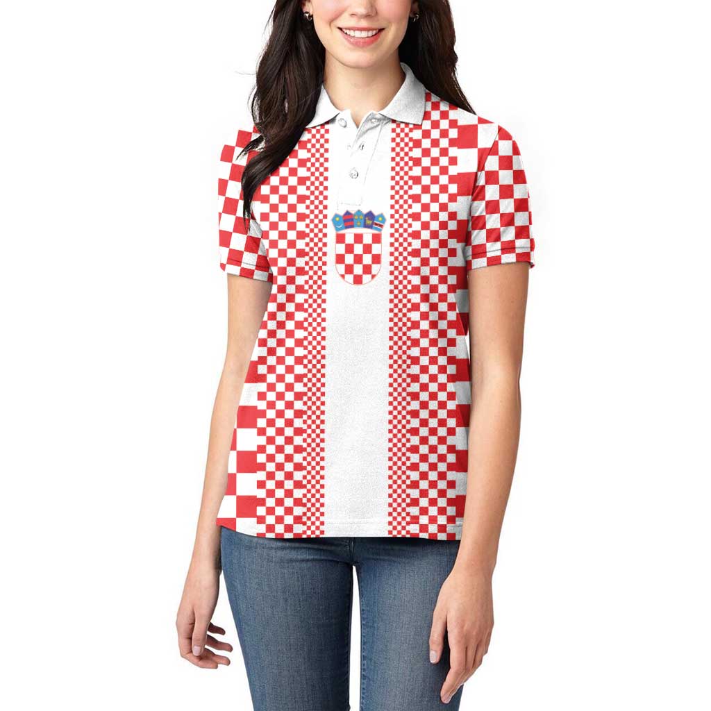 Custom Croatia Football Women Polo Shirt Vatreni Hrvatska Sporty Style - Wonder Print Shop