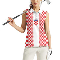 Custom Croatia Football Women Sleeveless Polo Shirt Vatreni Hrvatska Sporty Style - Wonder Print Shop