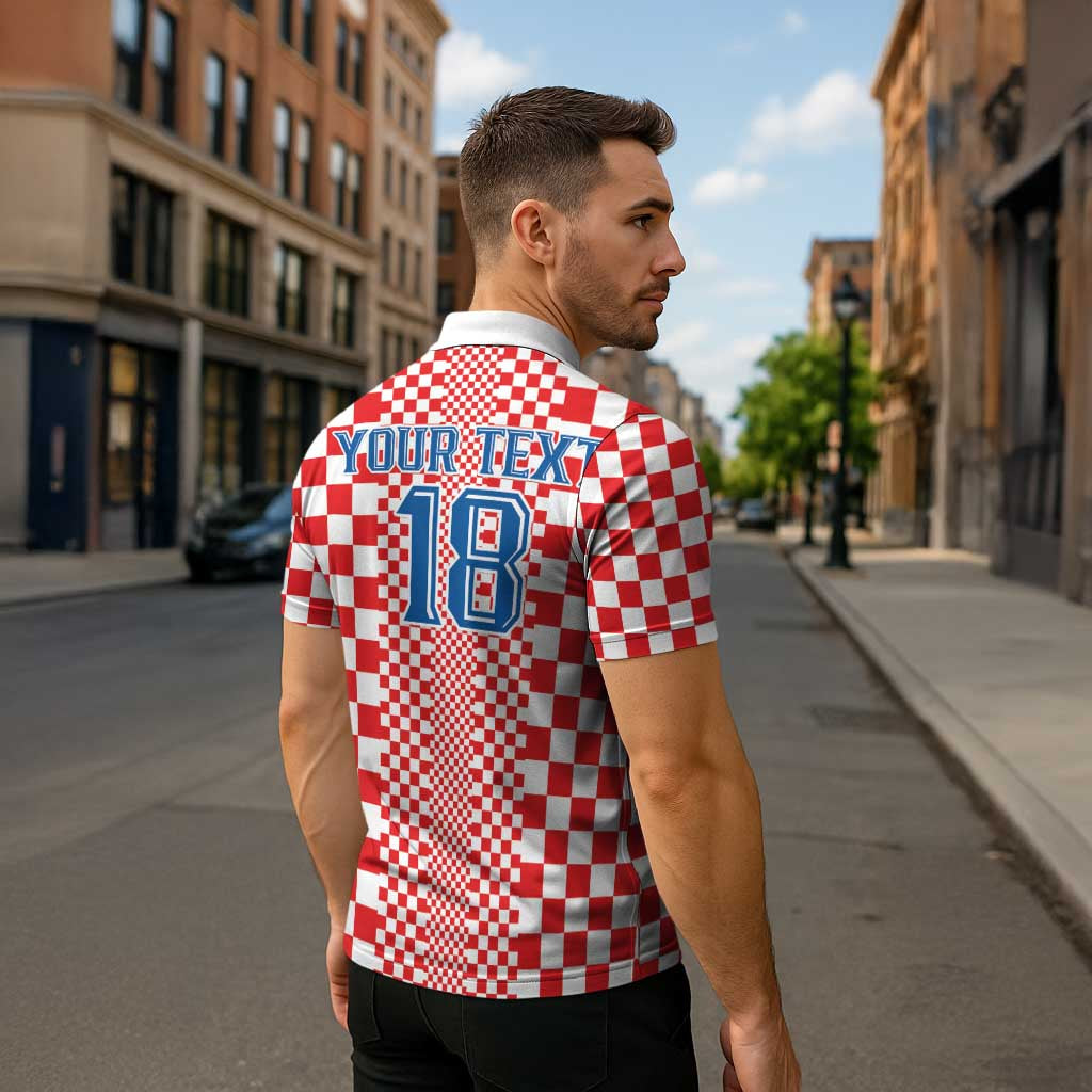 Custom Croatia Football Zipper Polo Shirt Vatreni Hrvatska Sporty Style - Wonder Print Shop