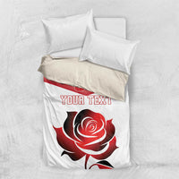 Custom England Rugby Bedding Set Red Rose Sporty Style - Wonder Print Shop