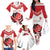 Custom England Rugby Family Matching Off The Shoulder Long Sleeve Dress and Hawaiian Shirt Red Rose Sporty Style - Wonder Print Shop