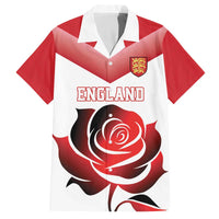 Custom England Rugby Family Matching Off The Shoulder Long Sleeve Dress and Hawaiian Shirt Red Rose Sporty Style - Wonder Print Shop