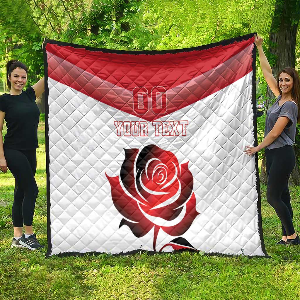 Custom England Rugby Quilt Red Rose Sporty Style - Wonder Print Shop