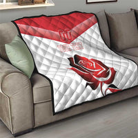 Custom England Rugby Quilt Red Rose Sporty Style - Wonder Print Shop