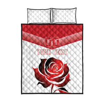 Custom England Rugby Quilt Bed Set Red Rose Sporty Style - Wonder Print Shop