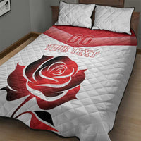 Custom England Rugby Quilt Bed Set Red Rose Sporty Style - Wonder Print Shop