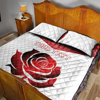 Custom England Rugby Quilt Bed Set Red Rose Sporty Style - Wonder Print Shop