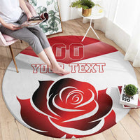 Custom England Rugby Round Carpet Red Rose Sporty Style