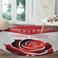 Custom England Rugby Round Carpet Red Rose Sporty Style