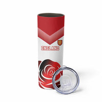 Custom England Rugby Skinny Tumbler Red Rose Sporty Style - Wonder Print Shop
