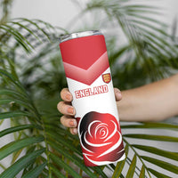 Custom England Rugby Skinny Tumbler Red Rose Sporty Style - Wonder Print Shop