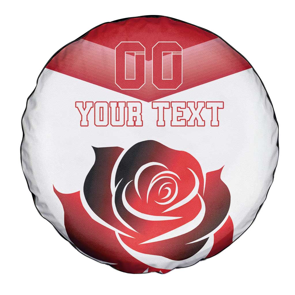 Custom England Rugby Spare Tire Cover Red Rose Sporty Style - Wonder Print Shop