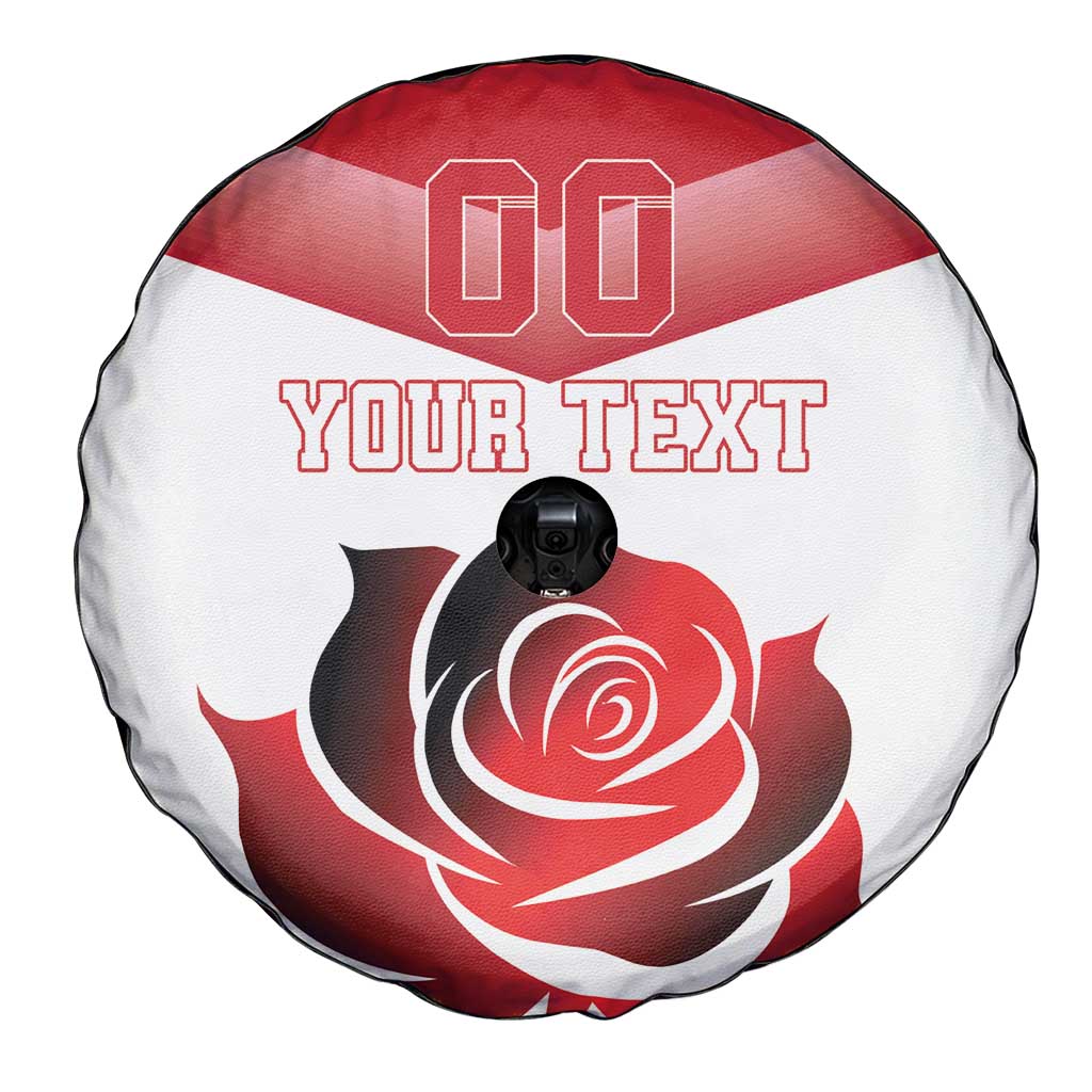 Custom England Rugby Spare Tire Cover Red Rose Sporty Style - Wonder Print Shop