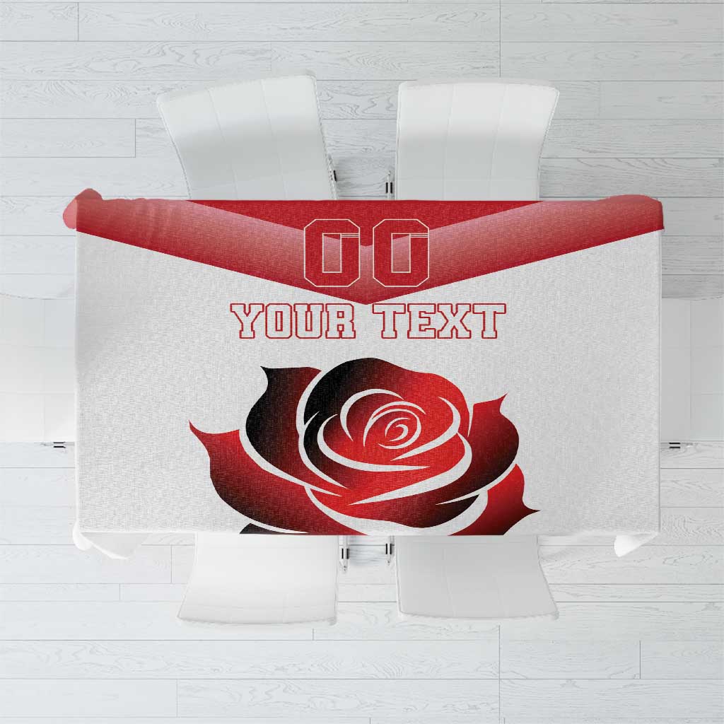 Custom England Rugby Tablecloth Red Rose Sporty Style - Wonder Print Shop