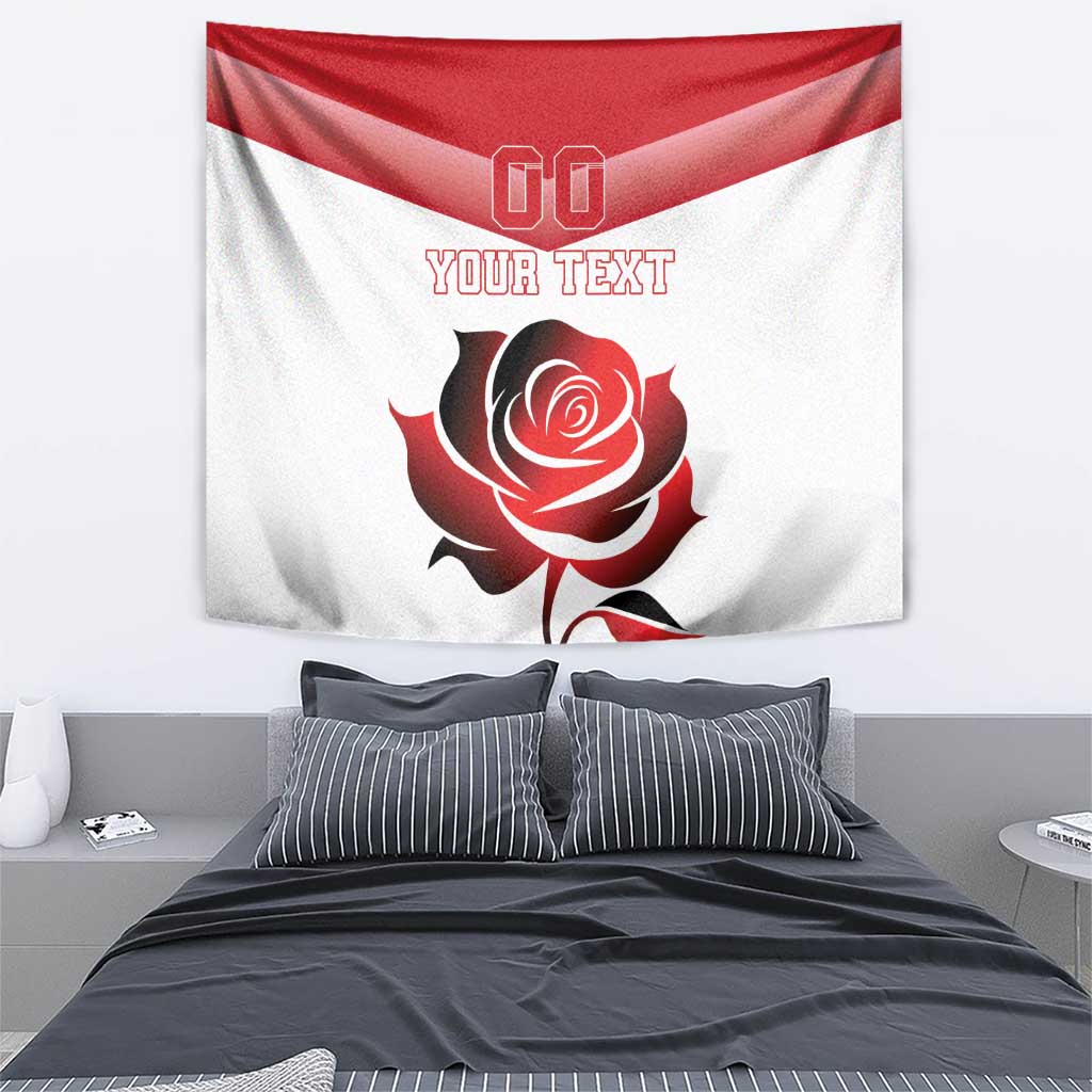 Custom England Rugby Tapestry Red Rose Sporty Style - Wonder Print Shop