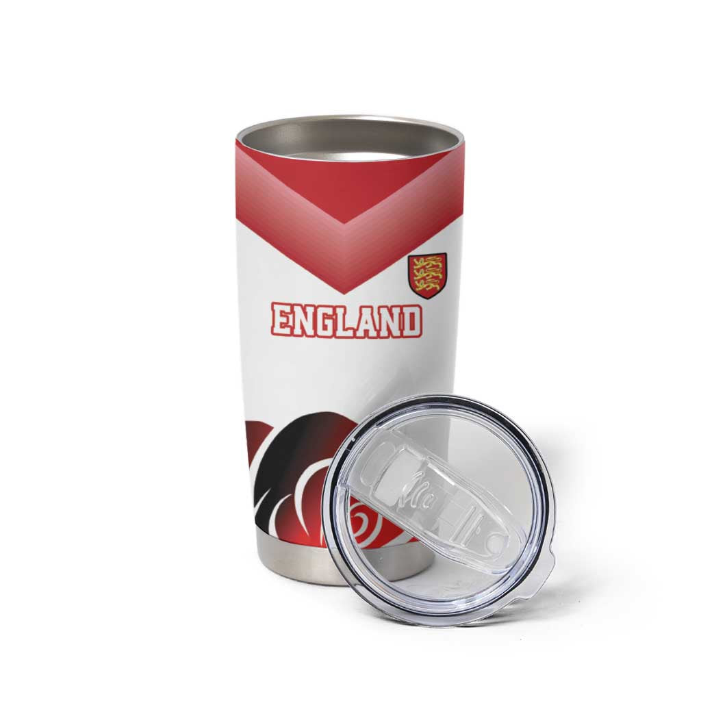 Custom England Rugby Tumbler Cup Red Rose Sporty Style - Wonder Print Shop