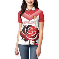 Custom England Rugby Women Polo Shirt Red Rose Sporty Style - Wonder Print Shop