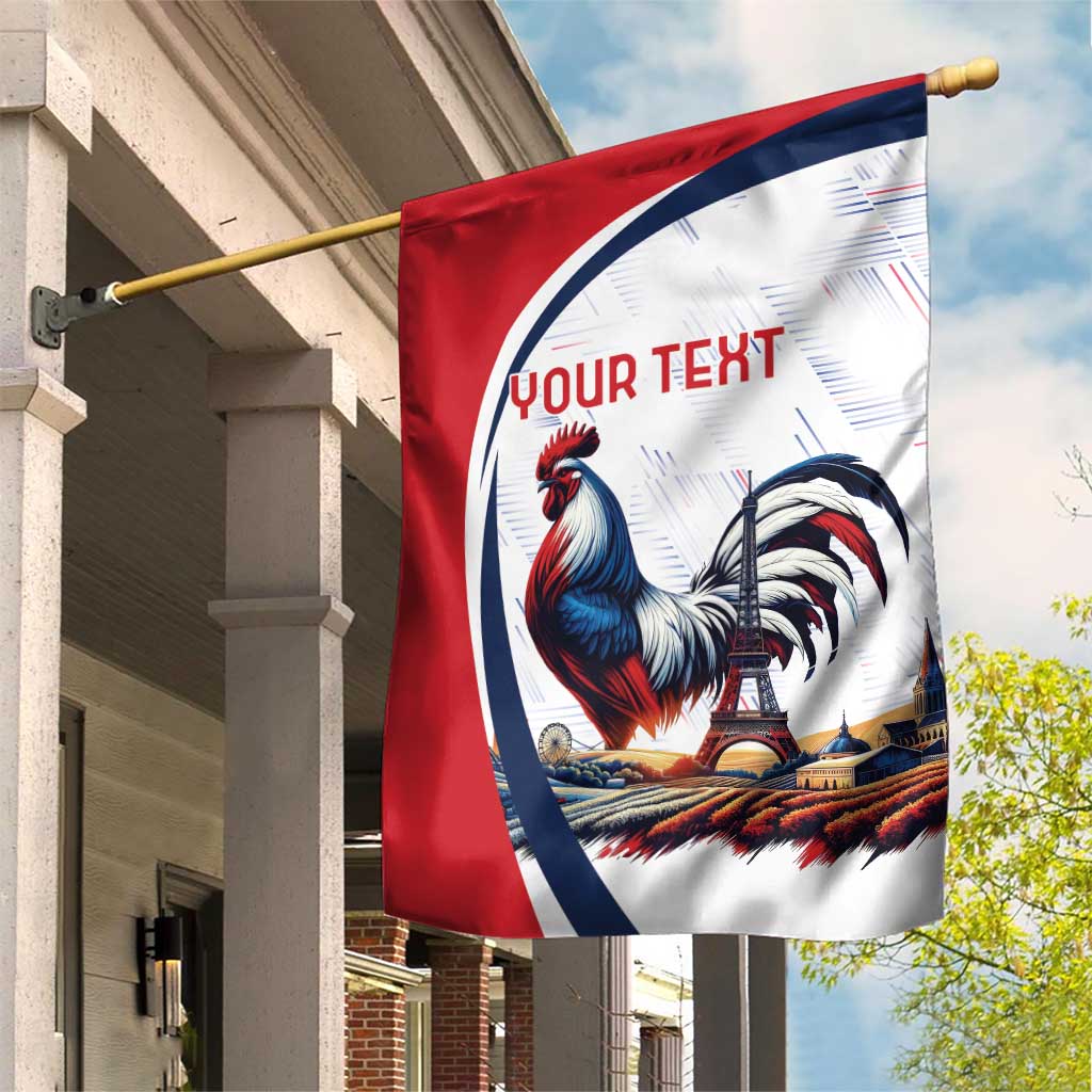 Personalized France Garden Flag French Rooster With Eiffel Tower - Wonder Print Shop