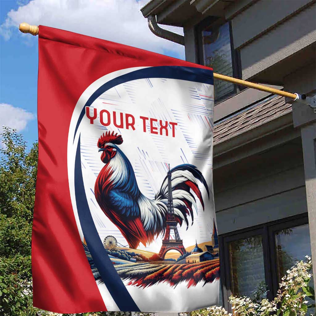 Personalized France Garden Flag French Rooster With Eiffel Tower - Wonder Print Shop
