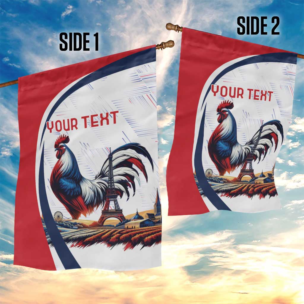 Personalized France Garden Flag French Rooster With Eiffel Tower - Wonder Print Shop