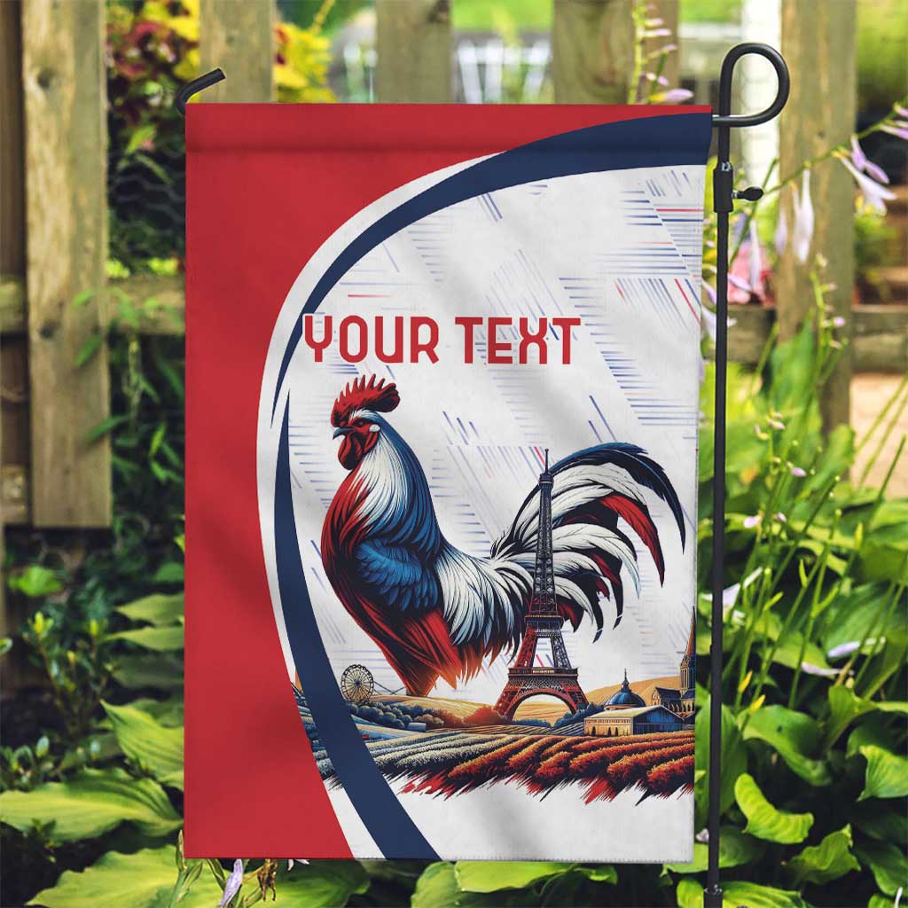 Personalized France Garden Flag French Rooster With Eiffel Tower - Wonder Print Shop