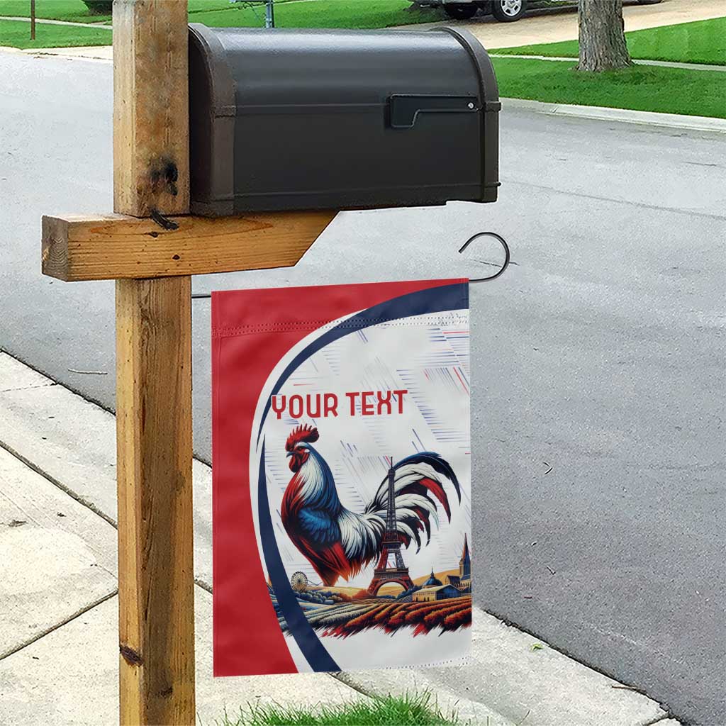 Personalized France Garden Flag French Rooster With Eiffel Tower - Wonder Print Shop