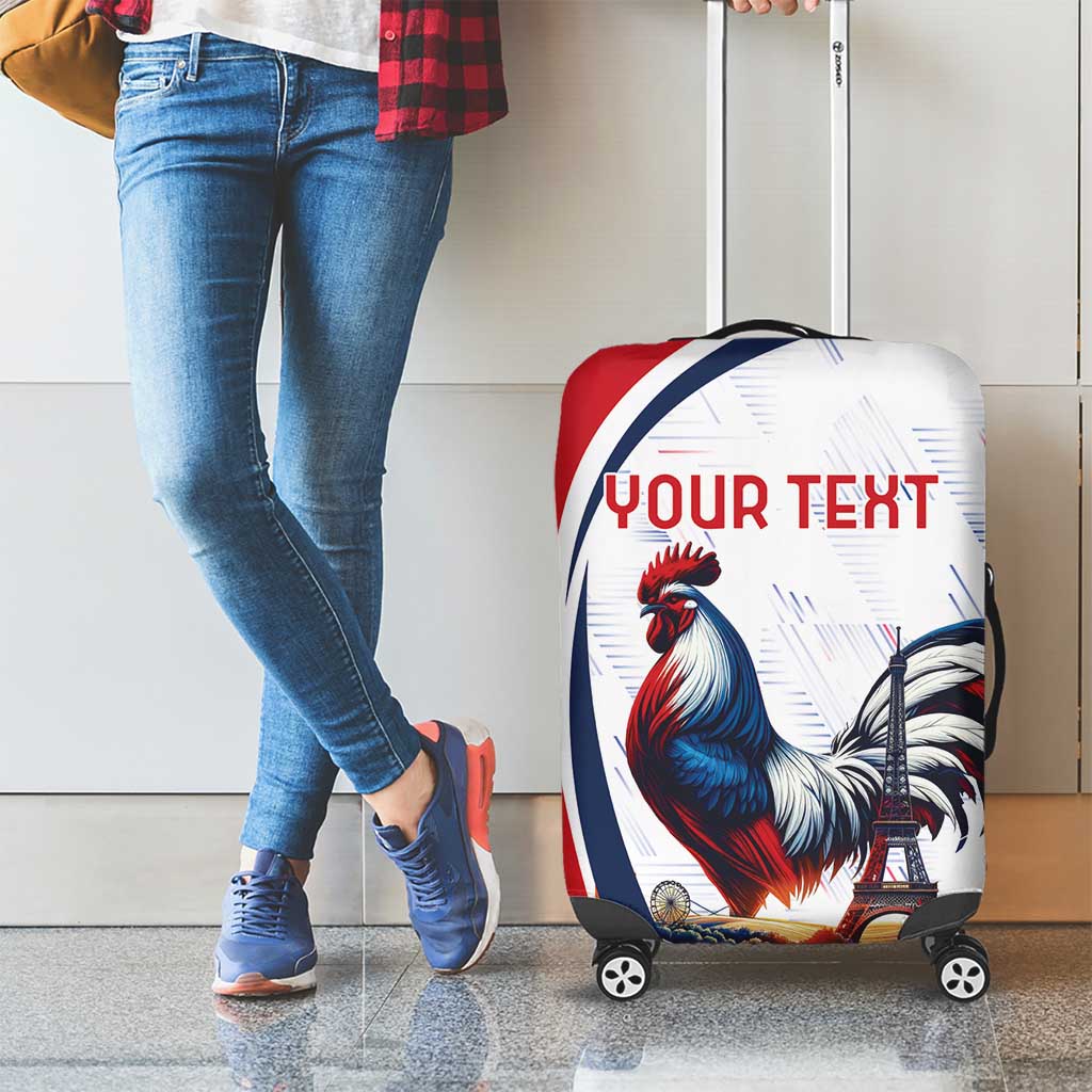 Personalized France Luggage Cover French Rooster With Eiffel Tower - Wonder Print Shop
