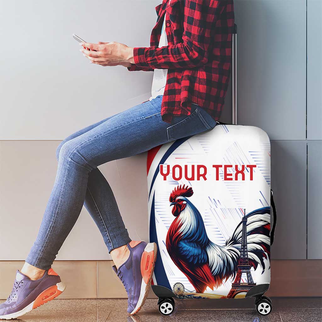 Personalized France Luggage Cover French Rooster With Eiffel Tower - Wonder Print Shop