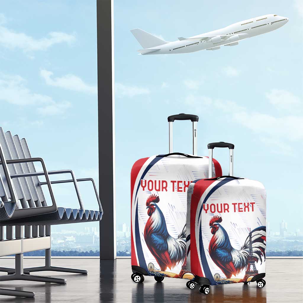 Personalized France Luggage Cover French Rooster With Eiffel Tower - Wonder Print Shop