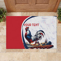 Personalized France Rubber Doormat French Rooster With Eiffel Tower - Wonder Print Shop