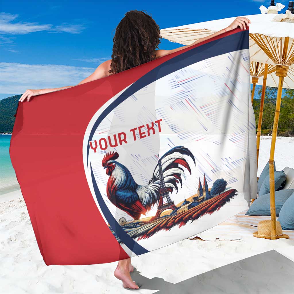 Personalized France Sarong French Rooster With Eiffel Tower - Wonder Print Shop