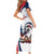 Personalized France Short Sleeve Bodycon Dress French Rooster With Eiffel Tower - Wonder Print Shop