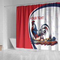 Personalized France Shower Curtain French Rooster With Eiffel Tower