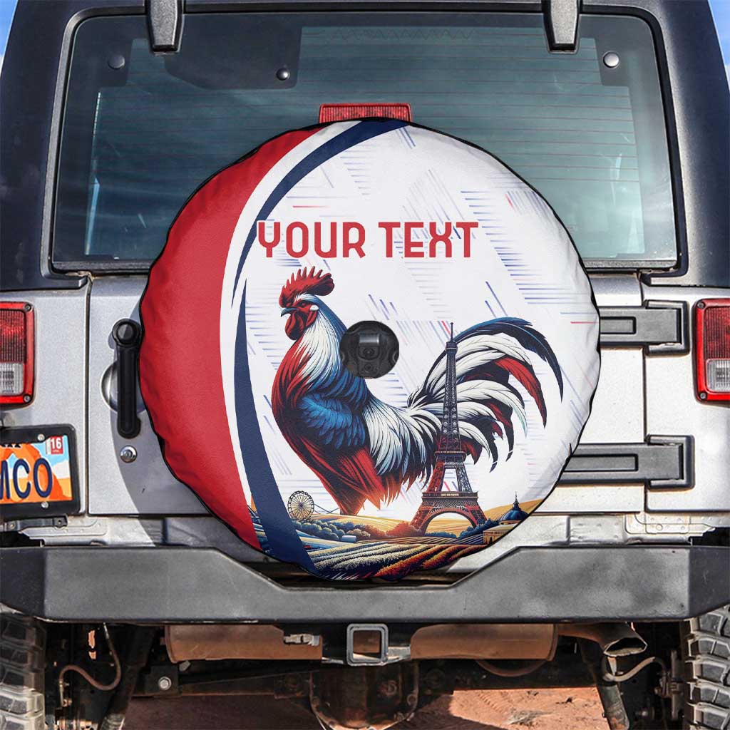 Personalized France Spare Tire Cover French Rooster With Eiffel Tower - Wonder Print Shop