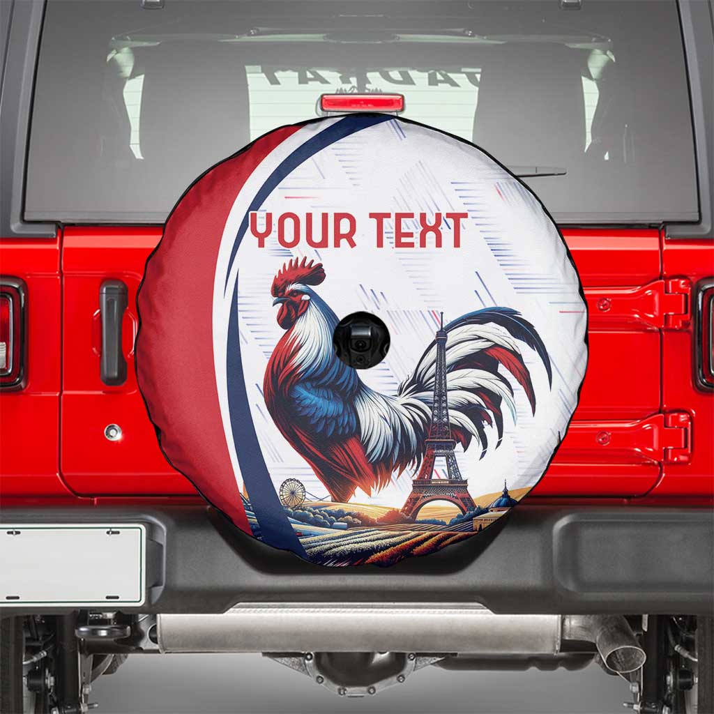 Personalized France Spare Tire Cover French Rooster With Eiffel Tower - Wonder Print Shop