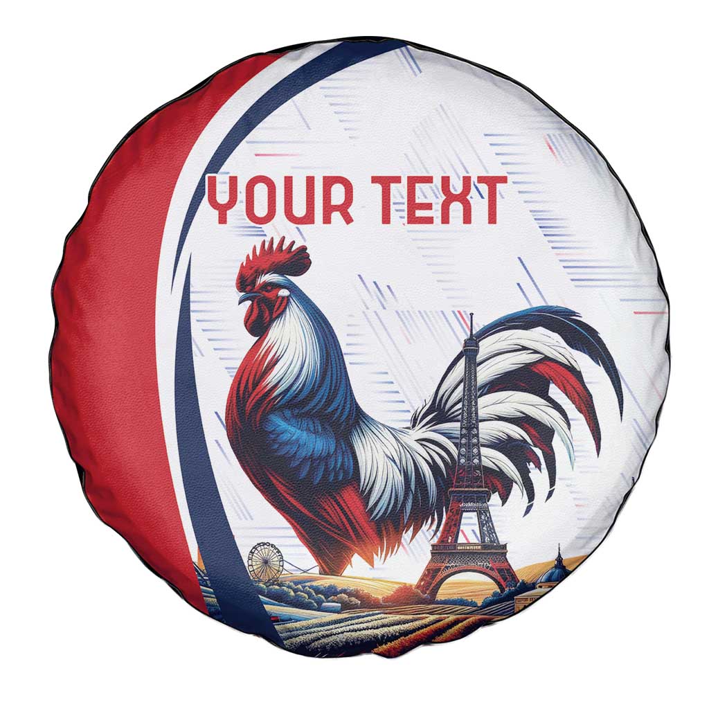 Personalized France Spare Tire Cover French Rooster With Eiffel Tower - Wonder Print Shop