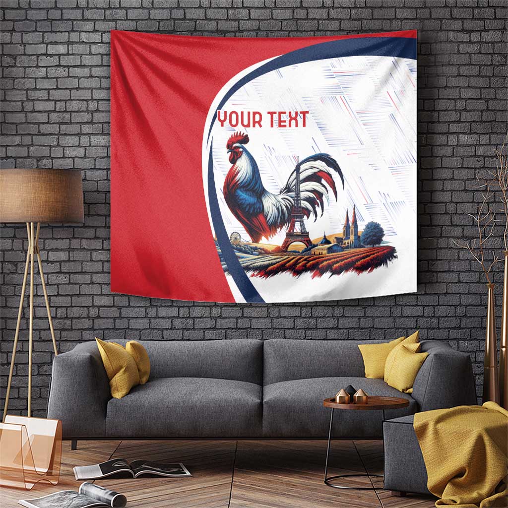 Personalized France Tapestry French Rooster With Eiffel Tower - Wonder Print Shop