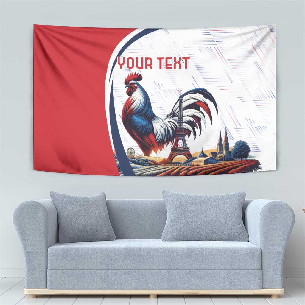 Personalized France Tapestry French Rooster With Eiffel Tower - Wonder Print Shop