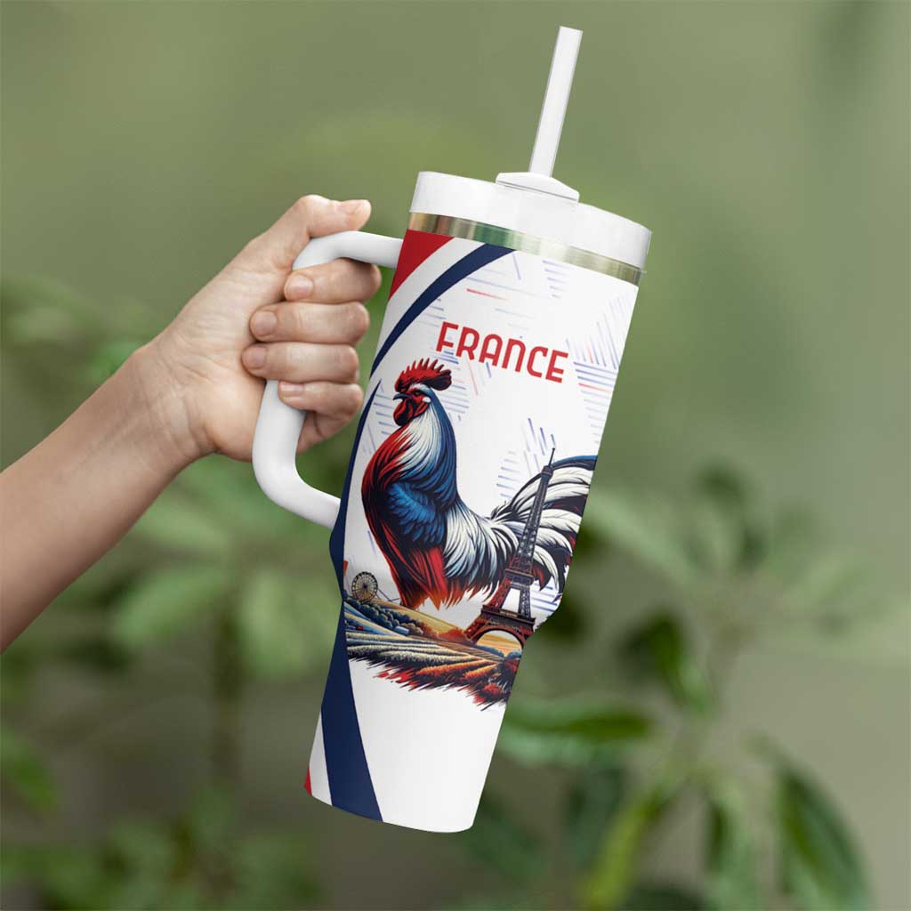 Personalized French Tumbler With Handle Rooster With Eiffel Tower - Wonder Print Shop