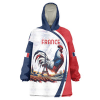 Personalized France Wearable Blanket Hoodie French Rooster With Eiffel Tower - Wonder Print Shop