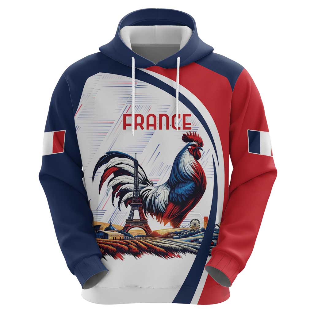 Personalized France Zip Hoodie French Rooster With Eiffel Tower - Wonder Print Shop