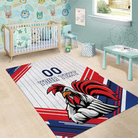Custom French Football Area Rug France Rooster Mascot Come On Champions - Wonder Print Shop