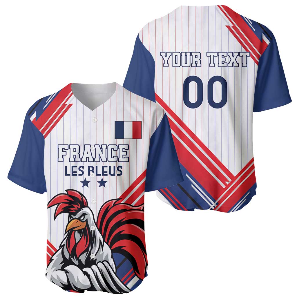 Custom French Football Baseball Jersey France Rooster Mascot Come On Champions - Wonder Print Shop