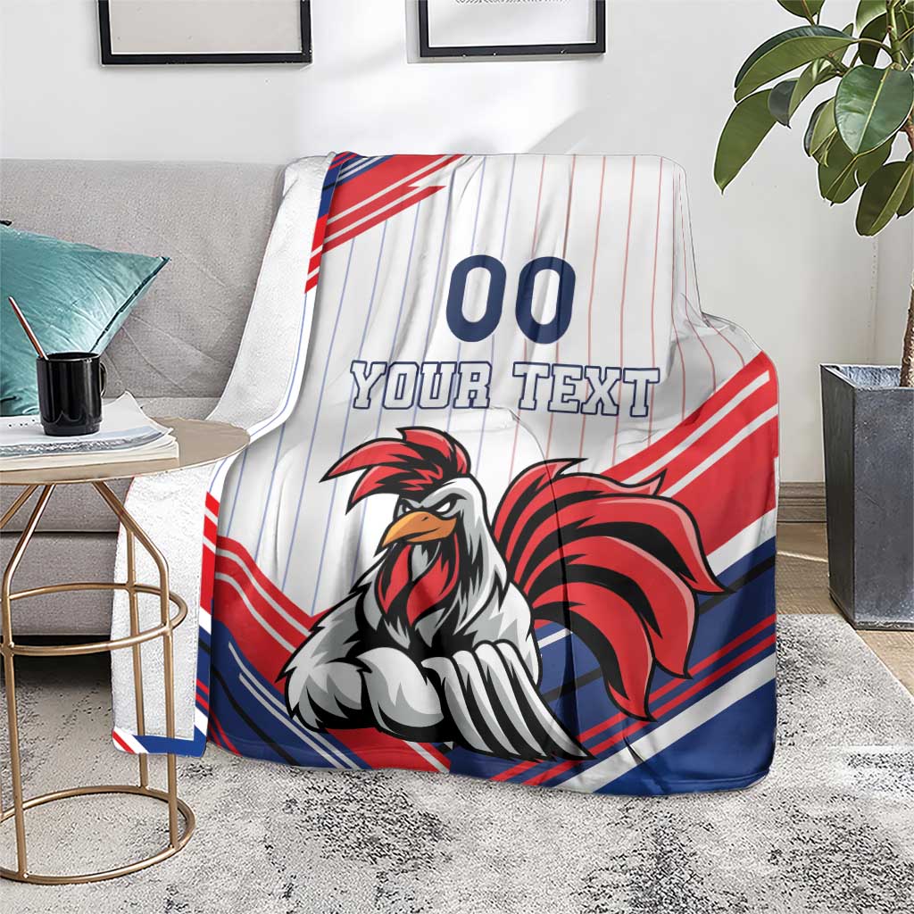 Custom French Football Blanket France Rooster Mascot Come On Champions